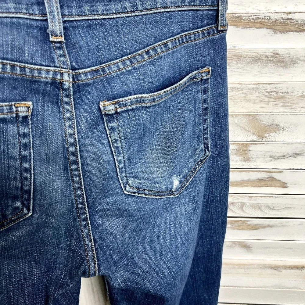 L'agence Women's Marcelle Slim Fit Jeans Authentique Distressed Denim Raw Hem 26 - Picture 11 of 16